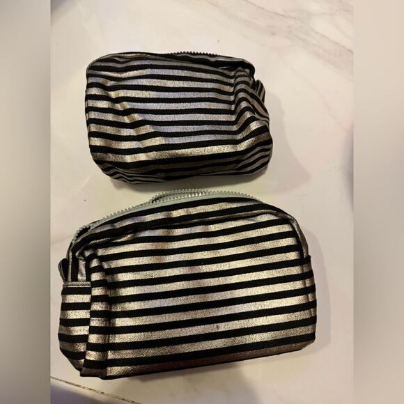 2 matching set striped cosmetic bag #18 - Picture 1 of 5